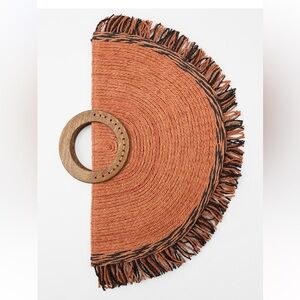 Woven fan shaped bag zara